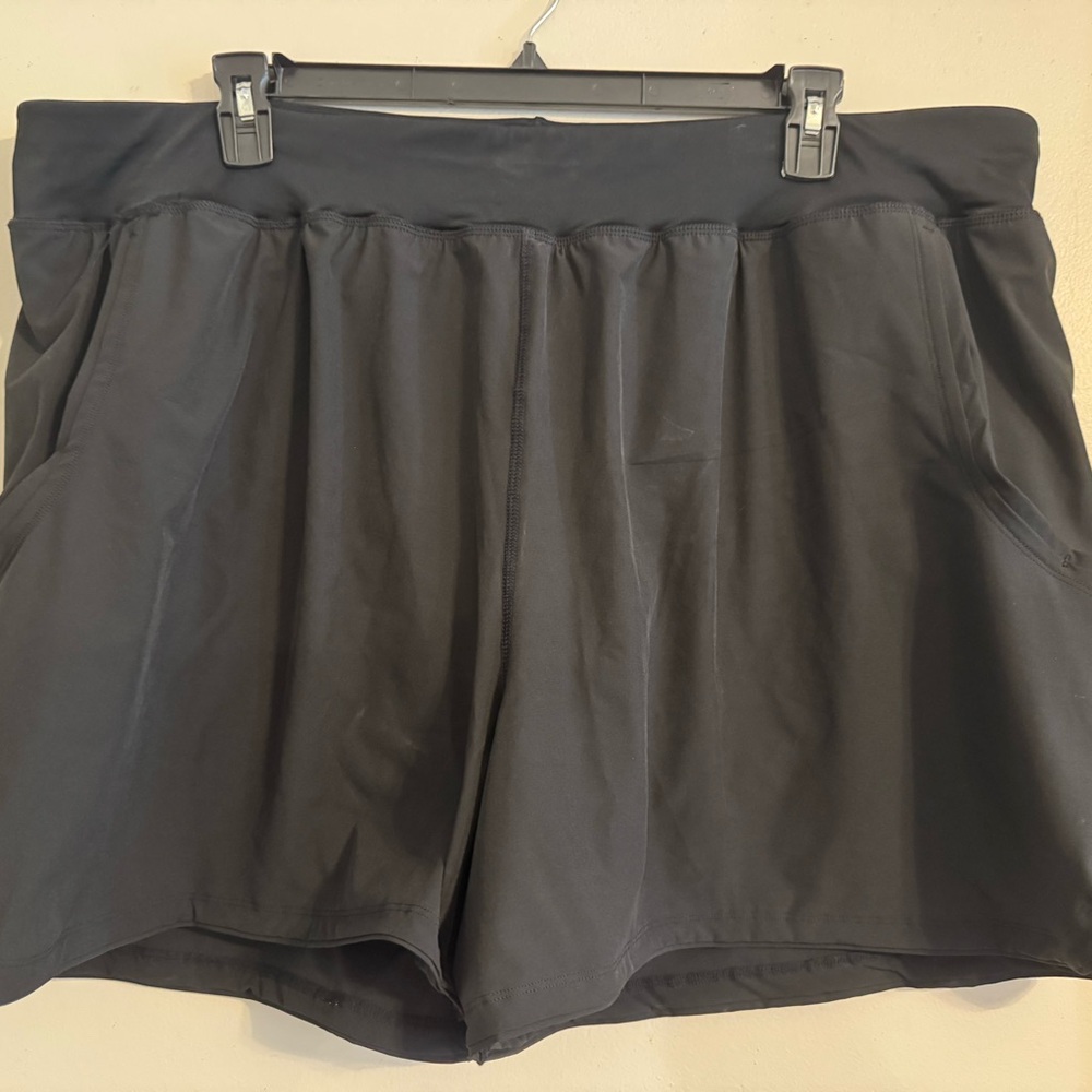 Swimsuits For All Black Athletic Shorts Moisture-Wicking Relaxed Fit